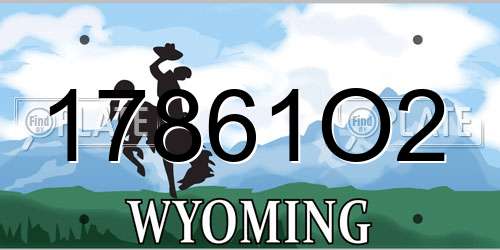 17861O2 Wyoming License Plate