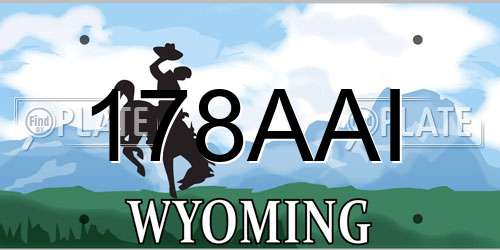 178AAI Wyoming License Plate