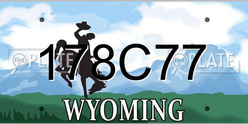 178C77 Wyoming License Plate