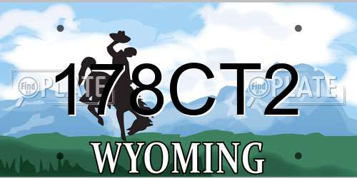 178CT2 Wyoming License Plate