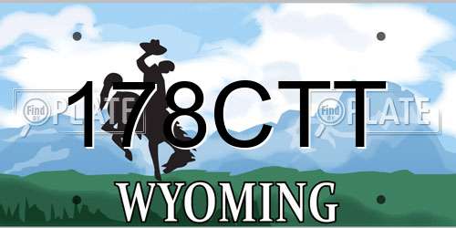178CTT Wyoming License Plate