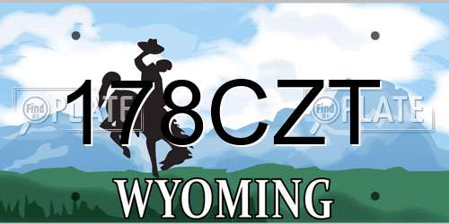 178CZT Wyoming License Plate