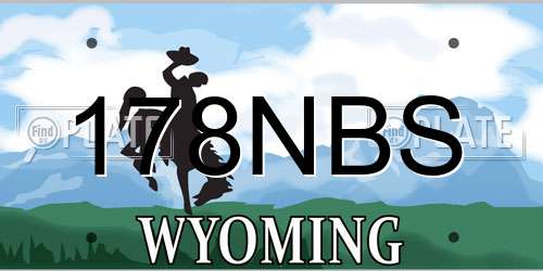 178NBS Wyoming License Plate