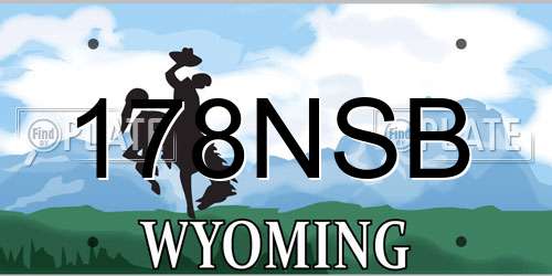 178NSB Wyoming License Plate