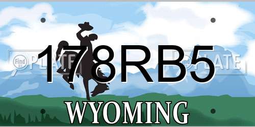 178RB5 Wyoming License Plate