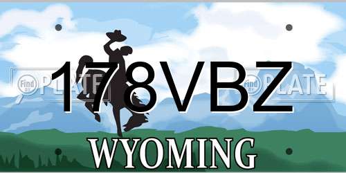 178VBZ Wyoming License Plate