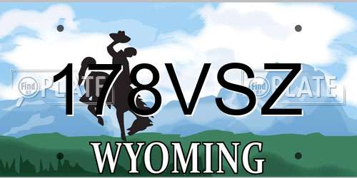 178VSZ Wyoming License Plate