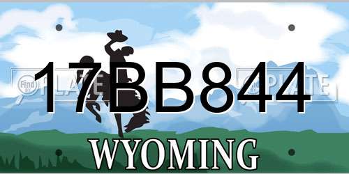 17BB844 Wyoming License Plate
