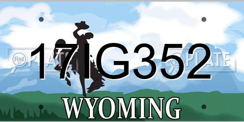 17IG352 Wyoming License Plate