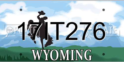 17IT276 Wyoming License Plate
