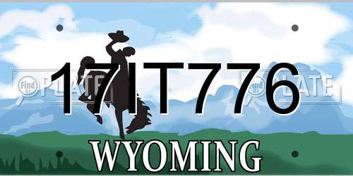 17IT776 Wyoming License Plate