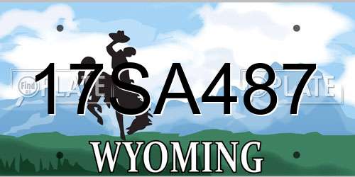 17SA487 Wyoming License Plate