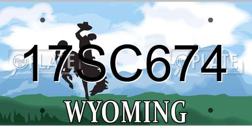 17SC674 Wyoming License Plate
