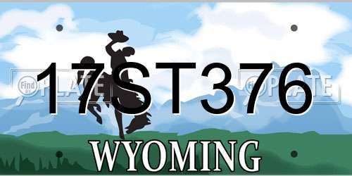 17ST376 Wyoming License Plate