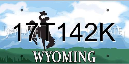 17T142K Wyoming License Plate