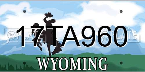 17TA960 Wyoming License Plate