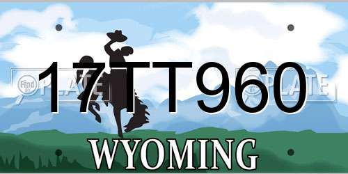 17TT960 Wyoming License Plate