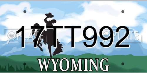 17TT992 Wyoming License Plate