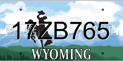 17ZB765 Wyoming License Plate