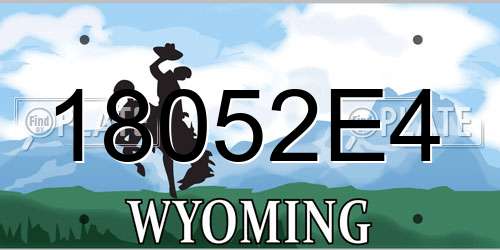 18052E4 Wyoming License Plate