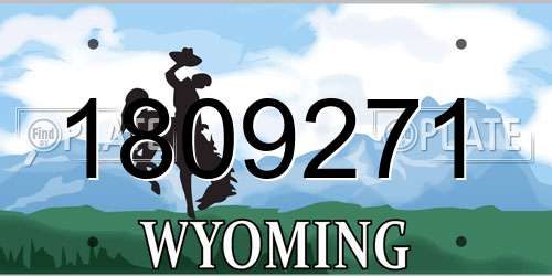 1809271 Wyoming License Plate