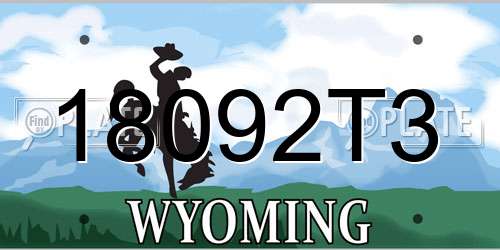 18092T3 Wyoming License Plate
