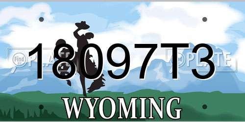 18097T3 Wyoming License Plate