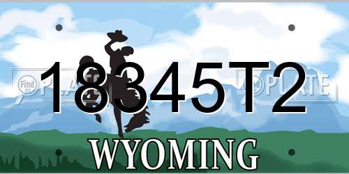 18345T2 Wyoming License Plate