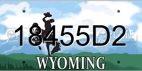 18455D2 Wyoming License Plate