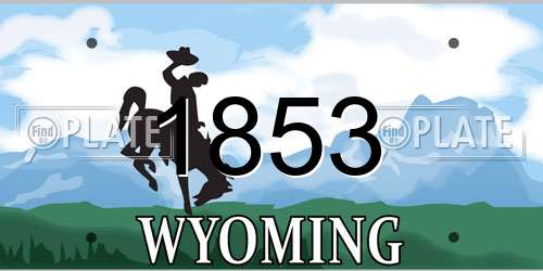 1853 Wyoming License Plate