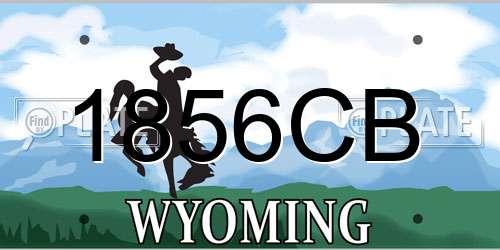 1856CB Wyoming License Plate