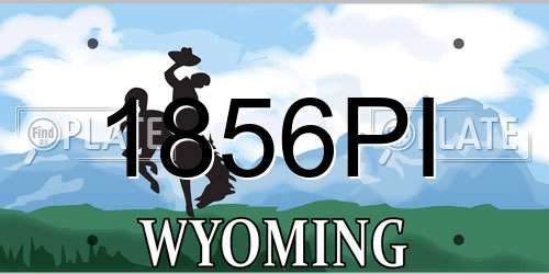 1856PI Wyoming License Plate
