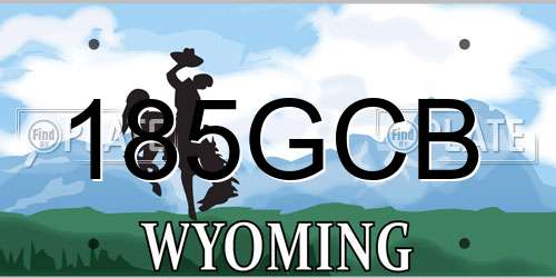 185GCB Wyoming License Plate