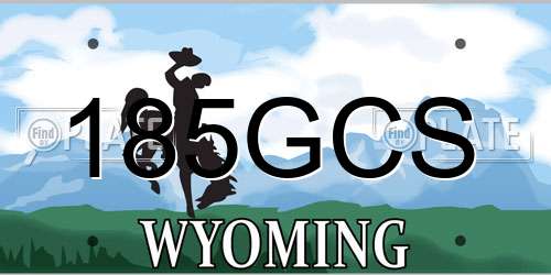 185GCS Wyoming License Plate