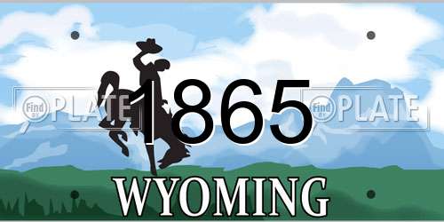 1865 Wyoming License Plate