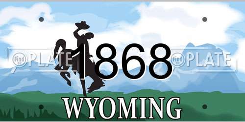 1868 Wyoming License Plate