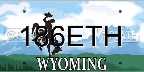 186ETH Wyoming License Plate