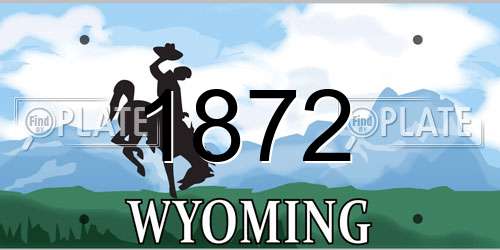 1872 Wyoming License Plate