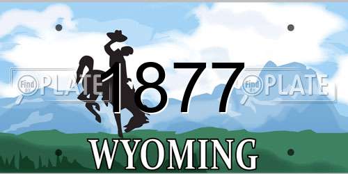 1877 Wyoming License Plate