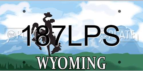 187LPS Wyoming License Plate