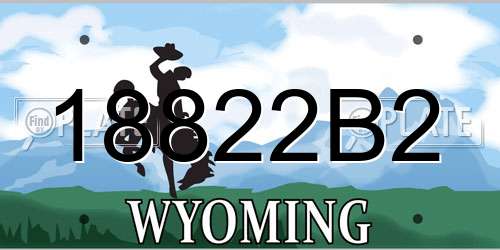 18822B2 Wyoming License Plate