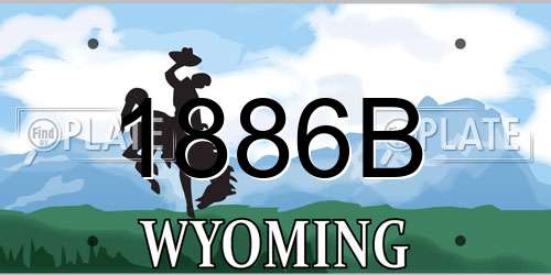 1886B Wyoming License Plate