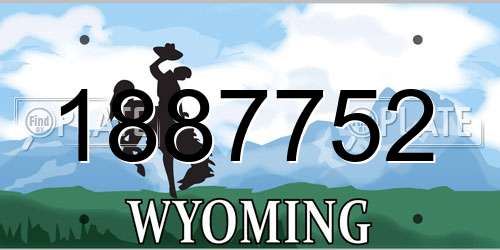 1887752 Wyoming License Plate