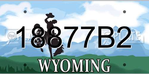 18877B2 Wyoming License Plate