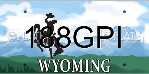 188GPI Wyoming License Plate