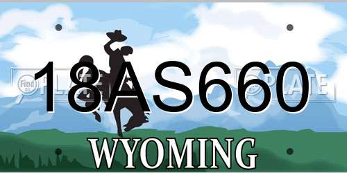 18AS660 Wyoming License Plate