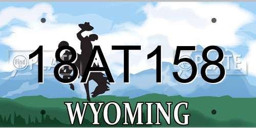 18AT158 Wyoming License Plate
