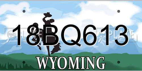 18BQ613 Wyoming License Plate