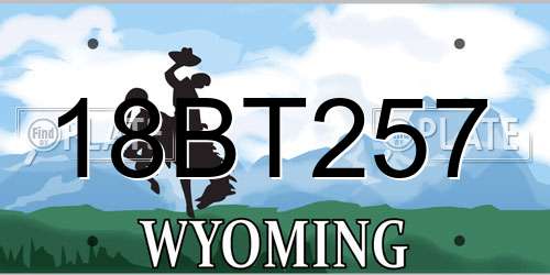 18BT257 Wyoming License Plate