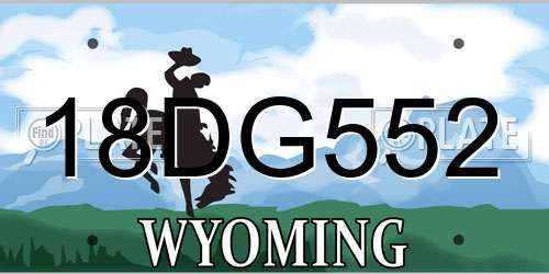 18DG552 Wyoming License Plate